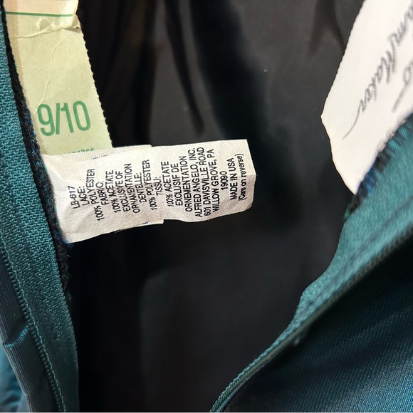 Vintage 80s Alfred Angelo Teal Prom Dress - Size 9/10 - Picture 12 of 16
